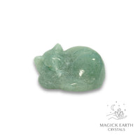 Natural Aventurine sleeping cat figurine view a