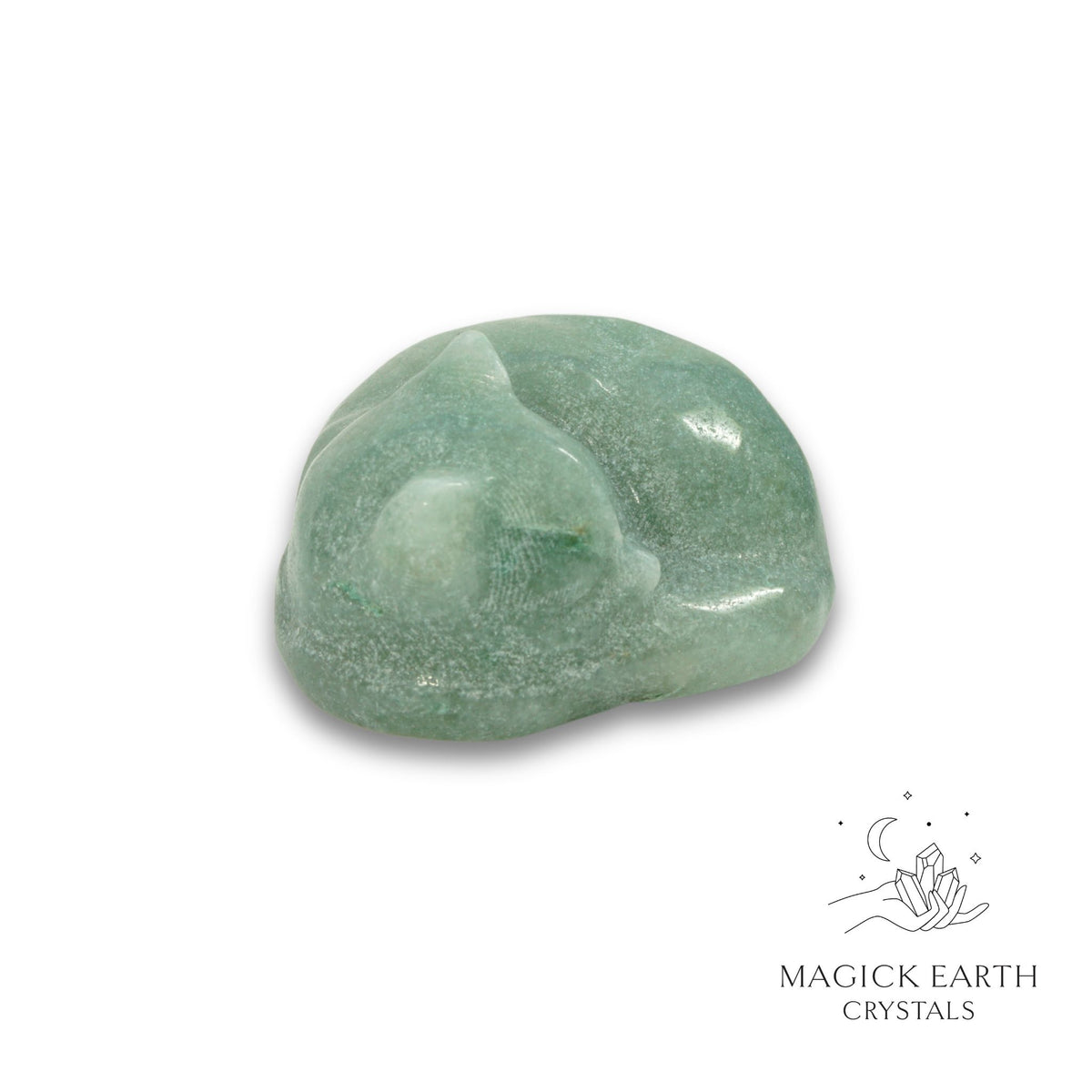Natural Aventurine sleeping cat figurine view b