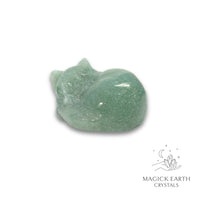 Natural Aventurine sleeping cat figurine view c