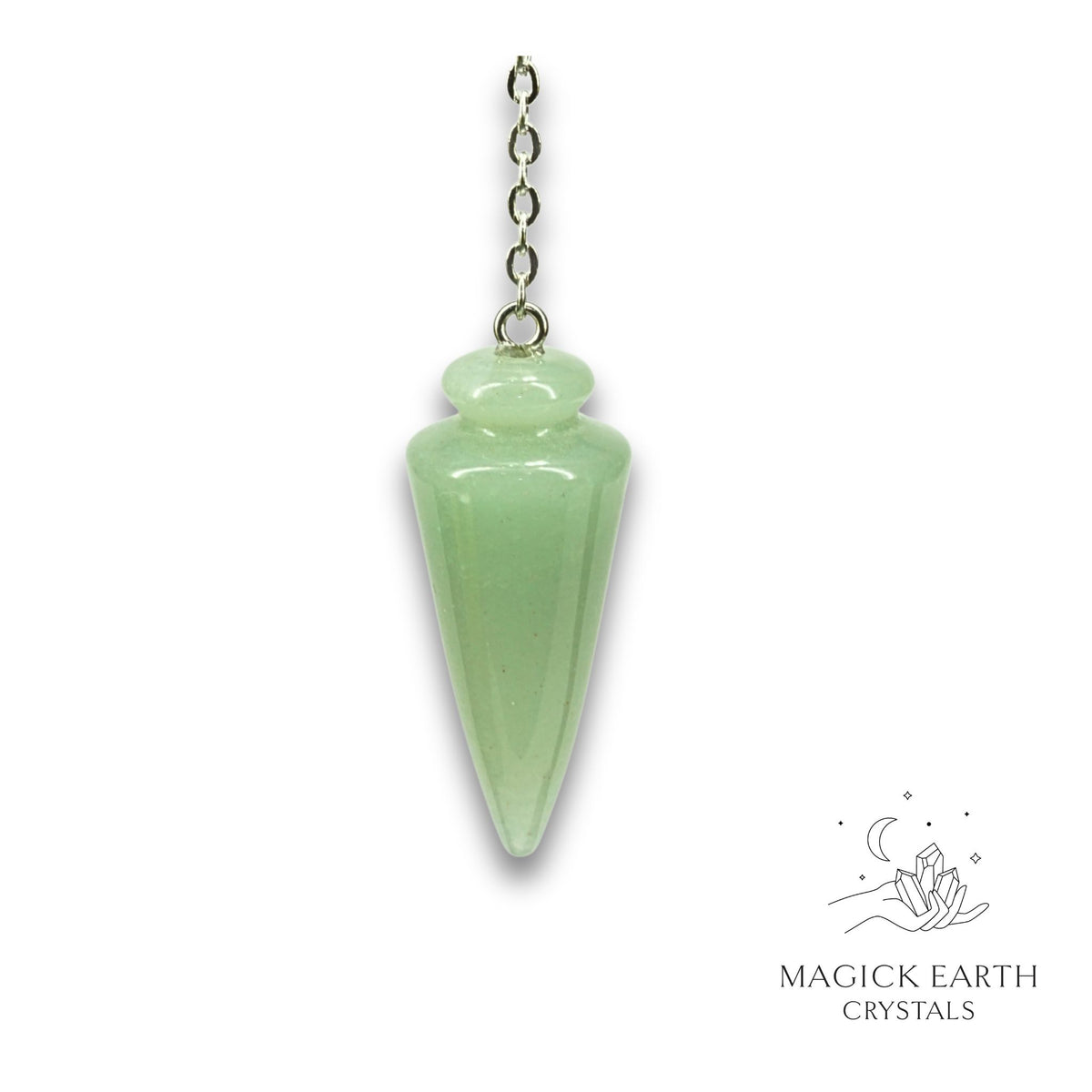 Natural Aventurine spike crystal pendulum view b