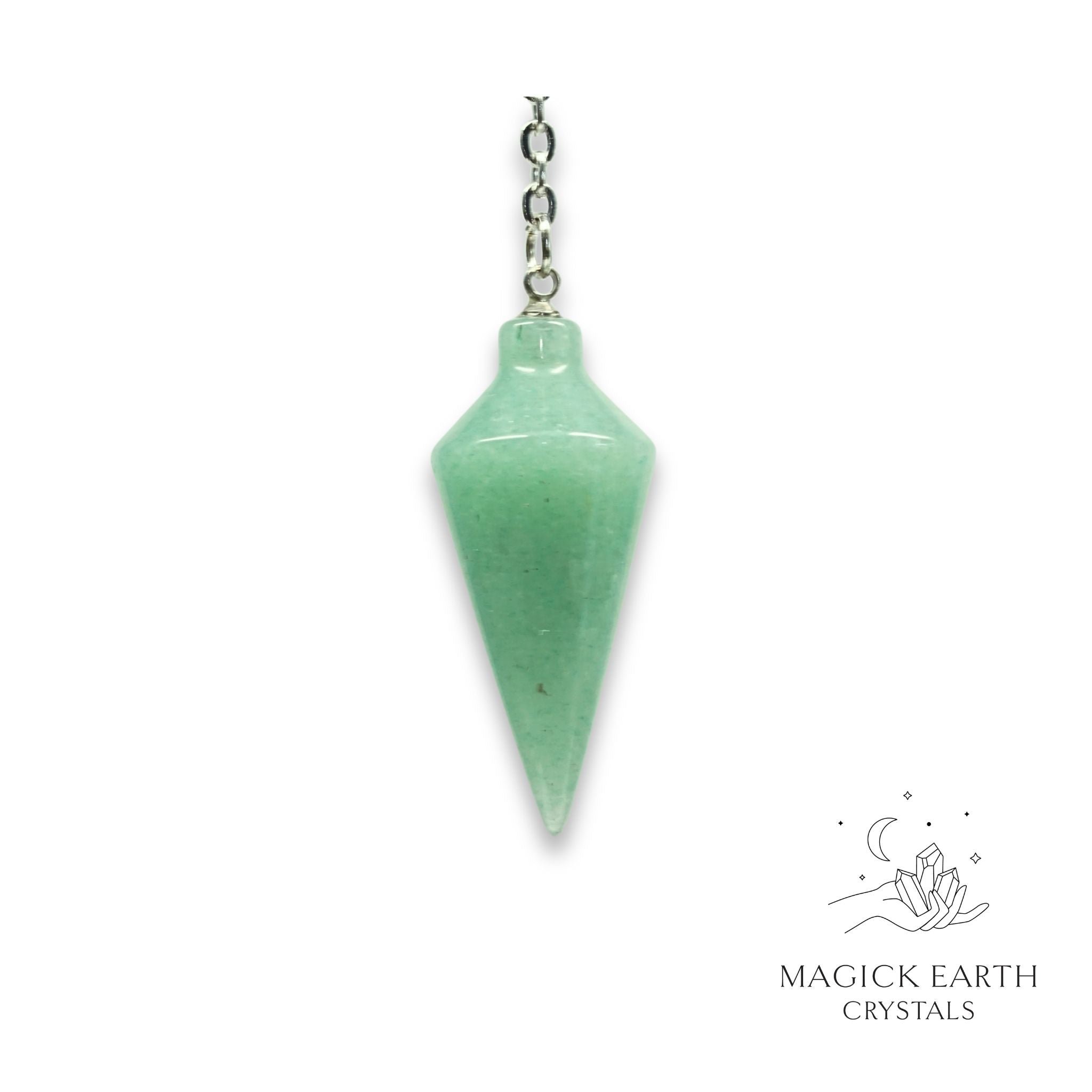 Natural Aventurine spire crystal pendulum view b