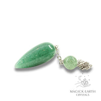 Natural Aventurine teardrop crystal pendulum view a