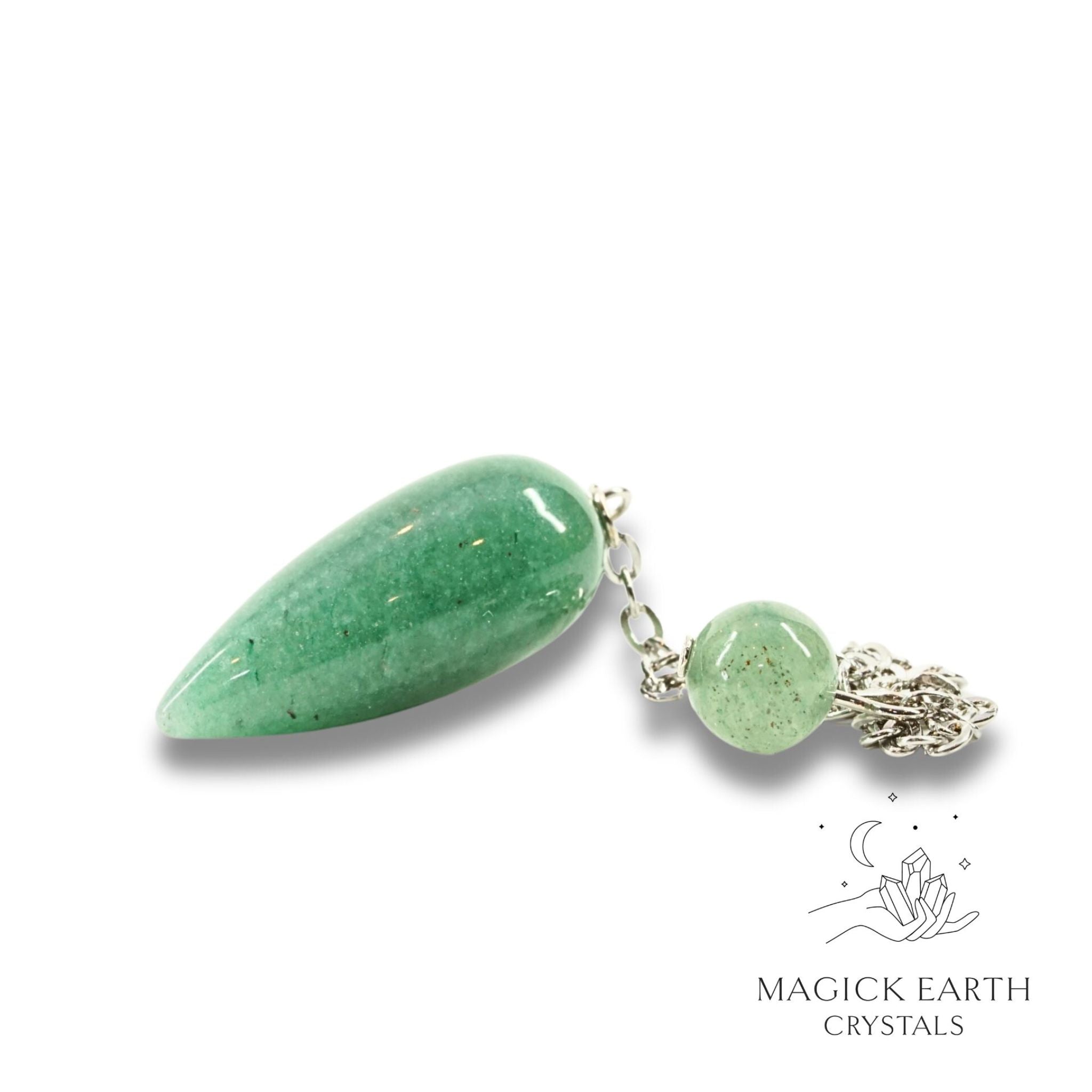 Natural Aventurine teardrop crystal pendulum view a