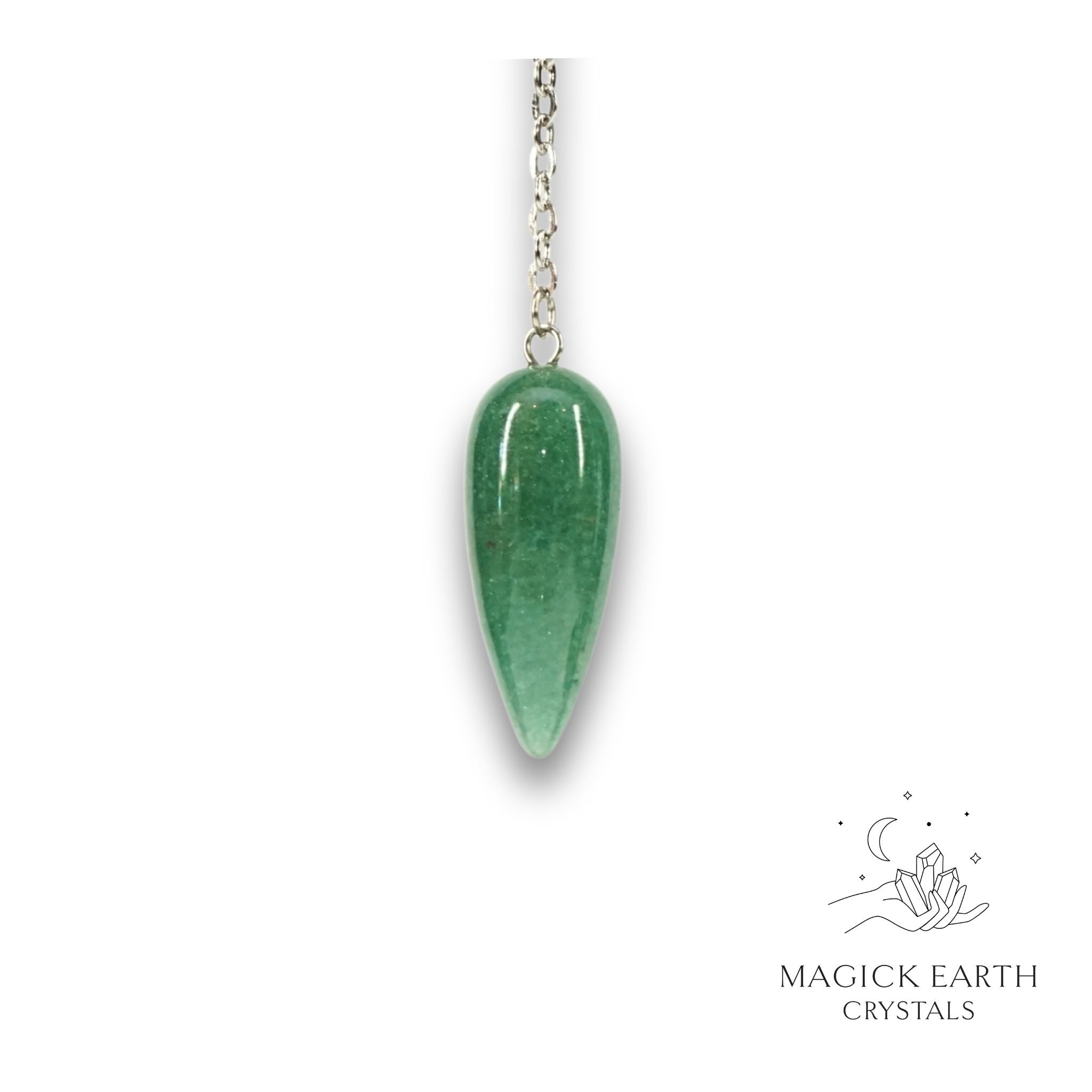 Natural Aventurine teardrop crystal pendulum view b