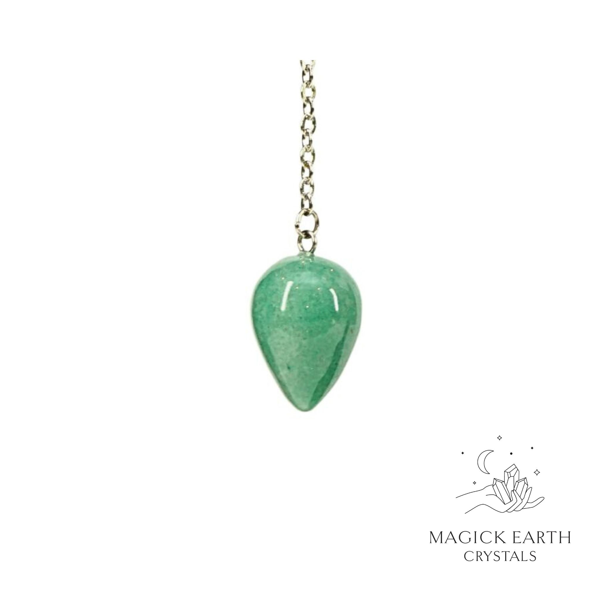 Natural Aventurine water drop crystal pendulum view b