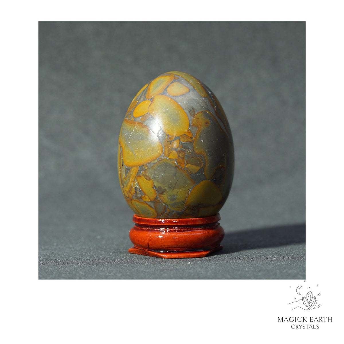 Natural Bamboo Jasper crystal egg view f