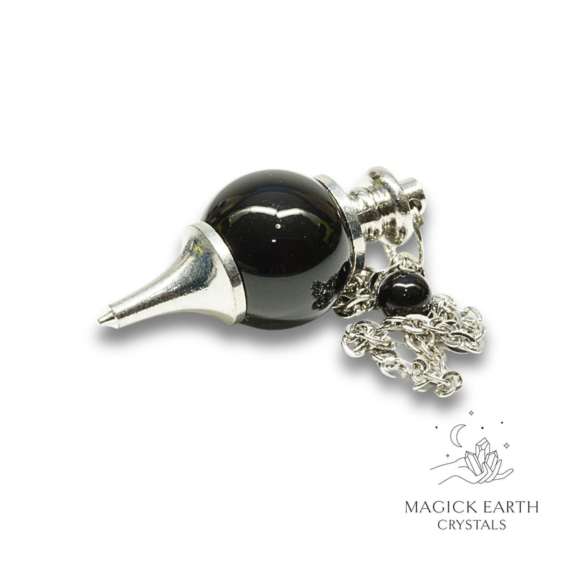 Black Agate Sphere Pendulum For Steady Strength