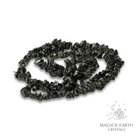 Natural Black Tourmaline drilled crystal chips view a