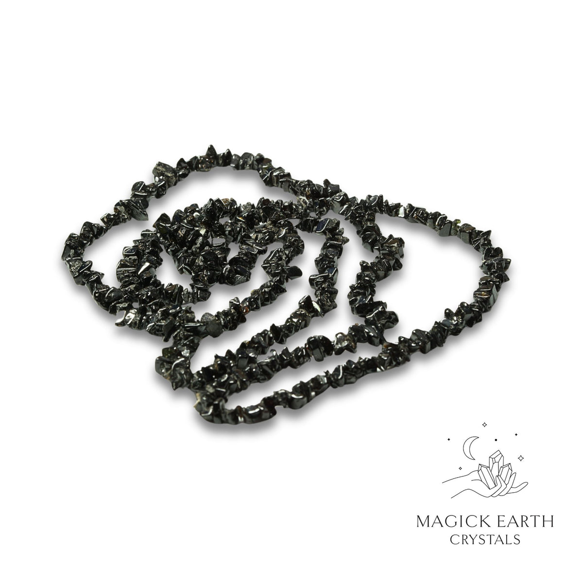 Natural Black Tourmaline drilled crystal chips view b