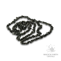 Natural Black Tourmaline drilled crystal chips view b