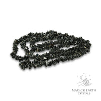 Natural Black Tourmaline drilled crystal chips view c