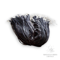 Black waxed cotton and organza ribbon necklace cords