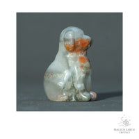 Natural Bloodstone crystal dog figurine 40mm view a