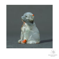 Natural Bloodstone crystal dog figurine 40mm view b