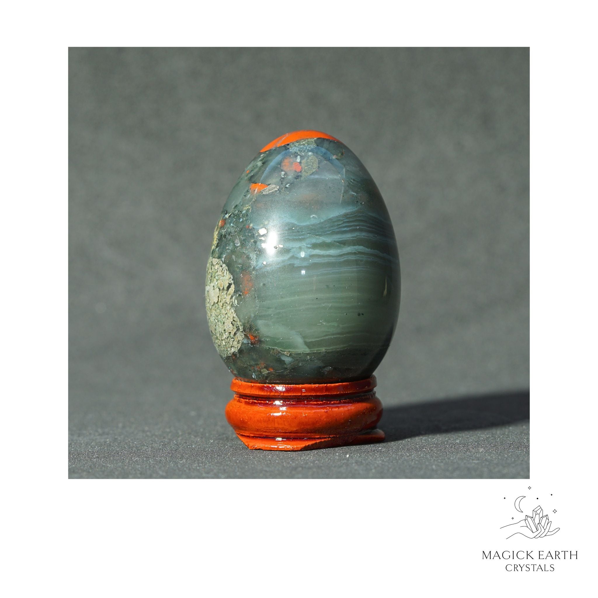 Natural Bloodstone Crystal Egg View C