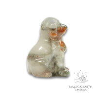Natural Bloodstone crystal dog figurine view a