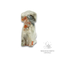 Natural Bloodstone crystal dog figurine view c