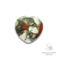 Natural Bloodstone heart thumb stone view a