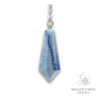 Blue Aventurine Crystal Bullet Pendulum Vertical View for Bold Opportunity
