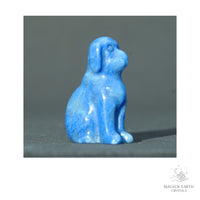 Natural Blue Aventurine crystal dog figurine 40mm view a