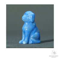 Natural Blue Aventurine crystal dog figurine 40mm view b