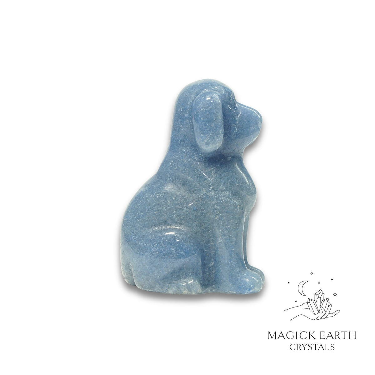 Natural Blue Aventurine crystal dog figurine view a