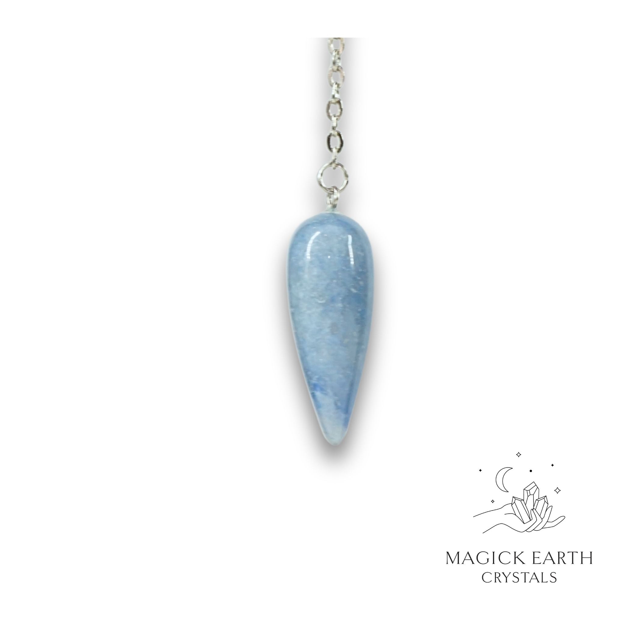 Natural Blue Aventurine teardrop crystal pendulum view b