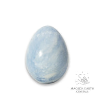 Natural Blue Calcite crystal egg view e