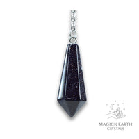 Blue Goldstone Bullet Pendulum Vertical View For Radiant Determination