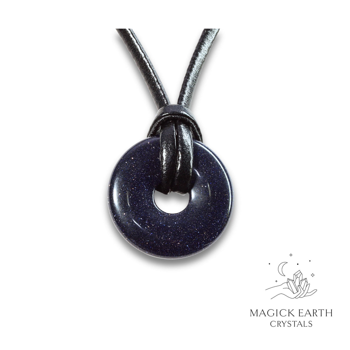 Blue Goldstone crystal donut