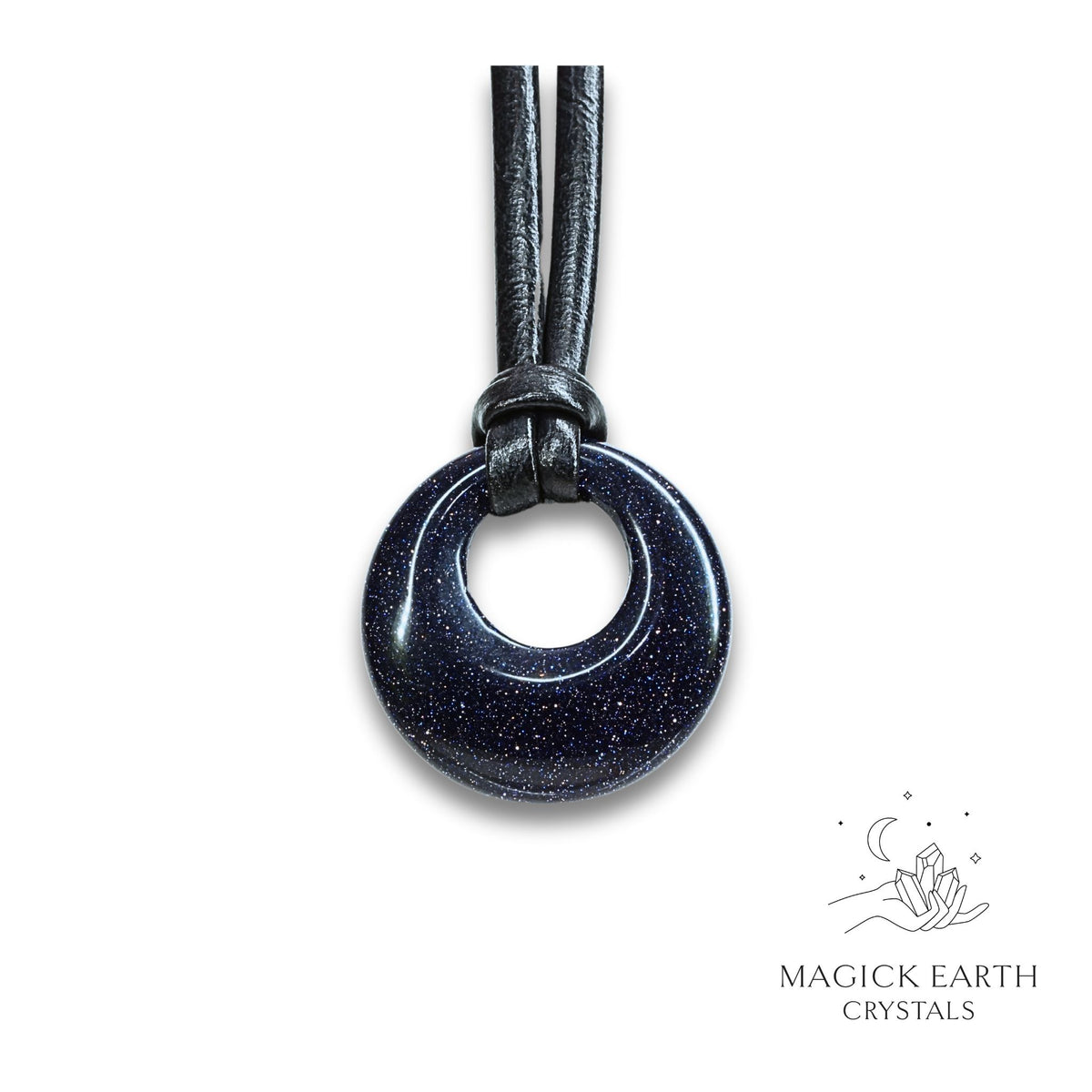 Blue Goldstone Donut Pendant For Radiant Determination