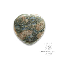 Natural Blue Opal heart thumb stone view b