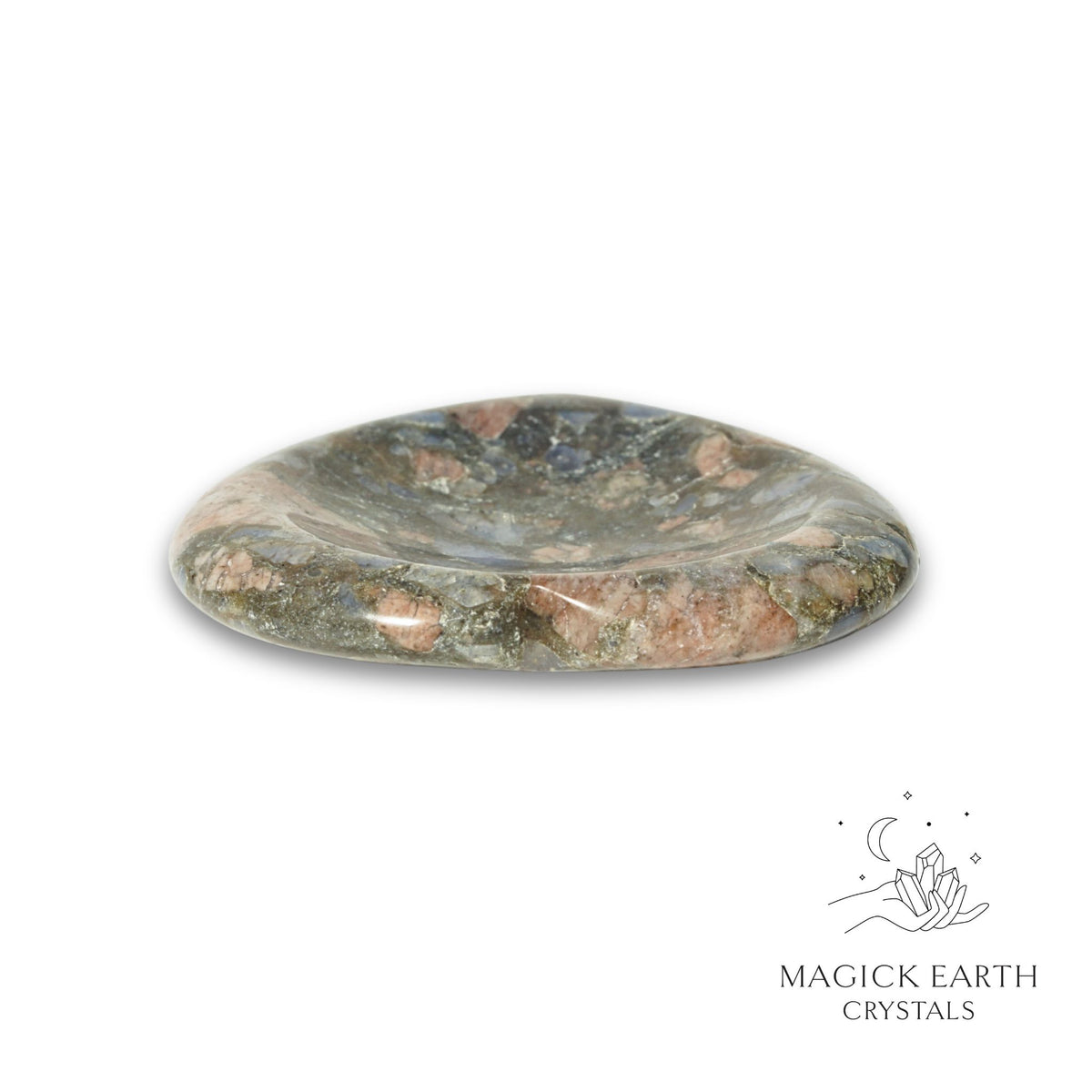 Natural Blue Opal heart thumb stone view c