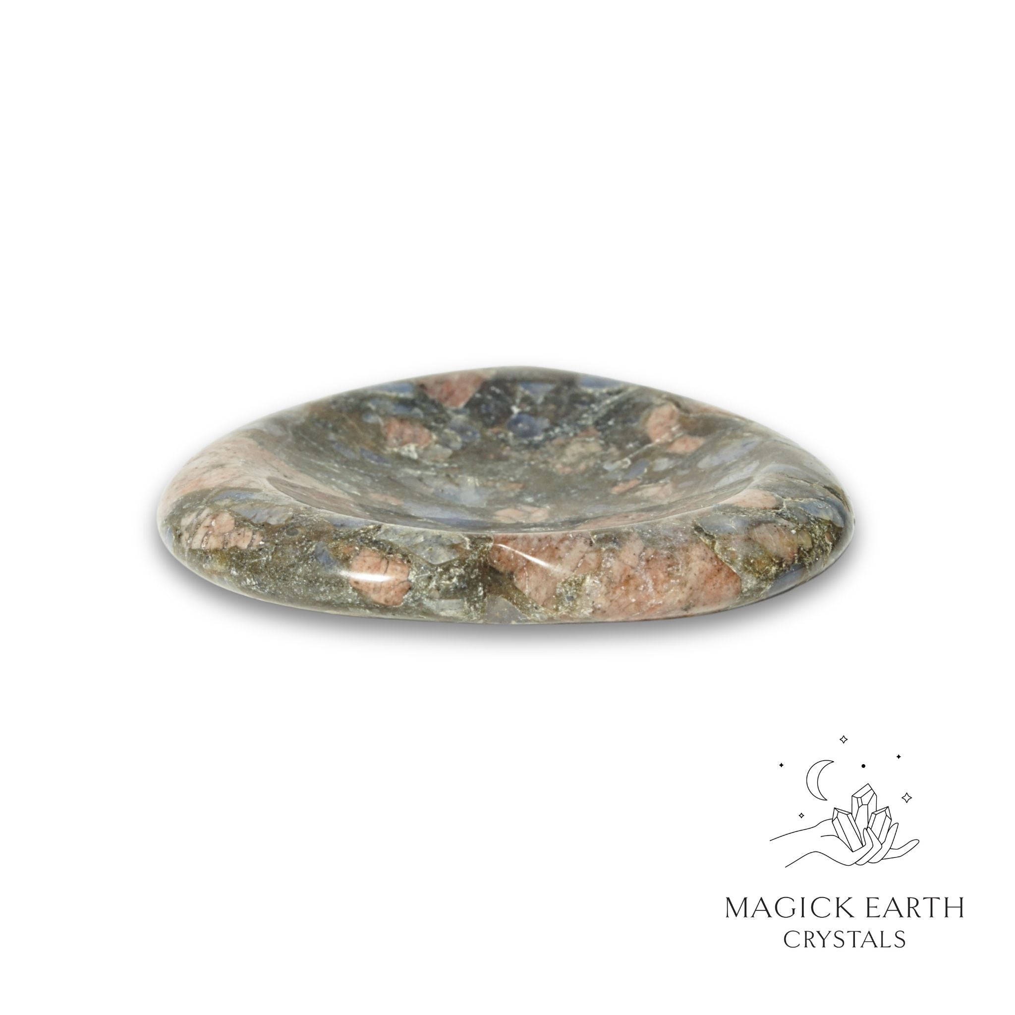 Natural Blue Opal heart thumb stone view c