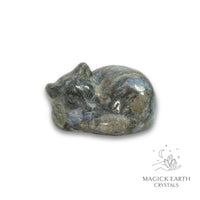 Natural Blue Opal sleeping cat figurine view a