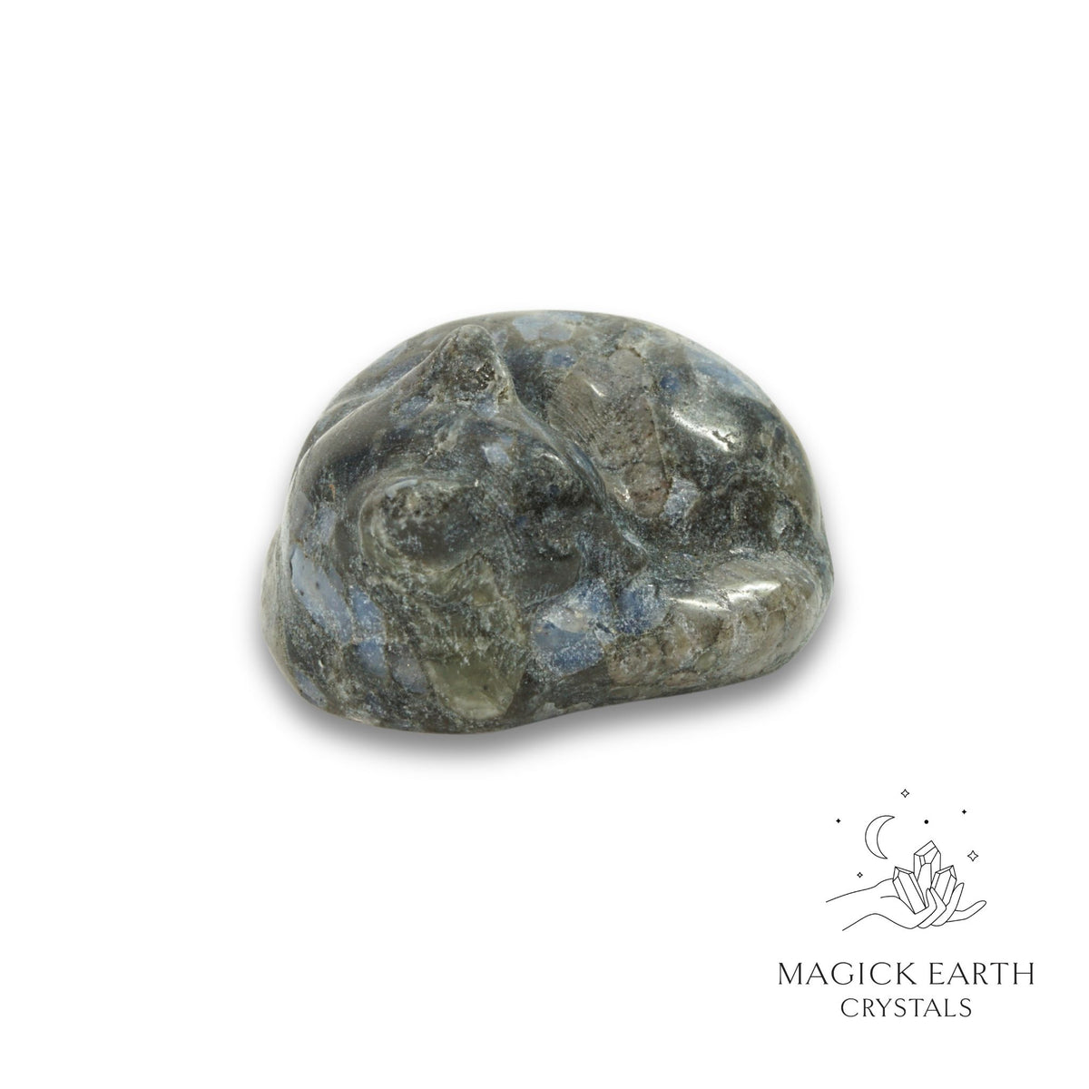 Natural Blue Opal sleeping cat figurine view b