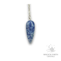 Blue Spot jasper Teardrop Pendulum for Gentle Courage