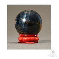 Natural Blue Tiger Eye crystal sphere 39mm view b