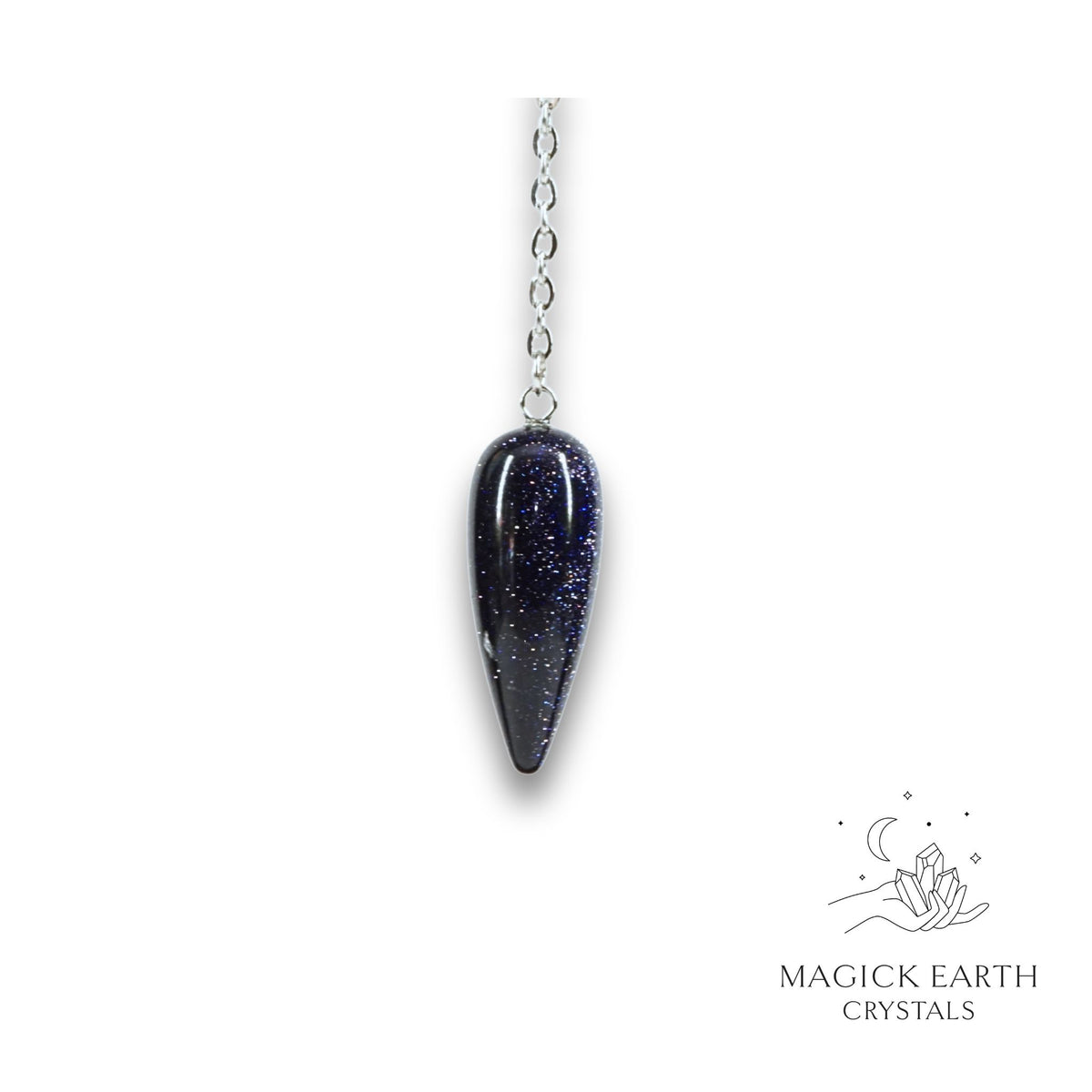 Blue Goldstone Teardrop Pendulum for Radiant Determination