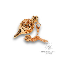  Brass Filigree  Sphere Pendulums with Rose Gold Finish