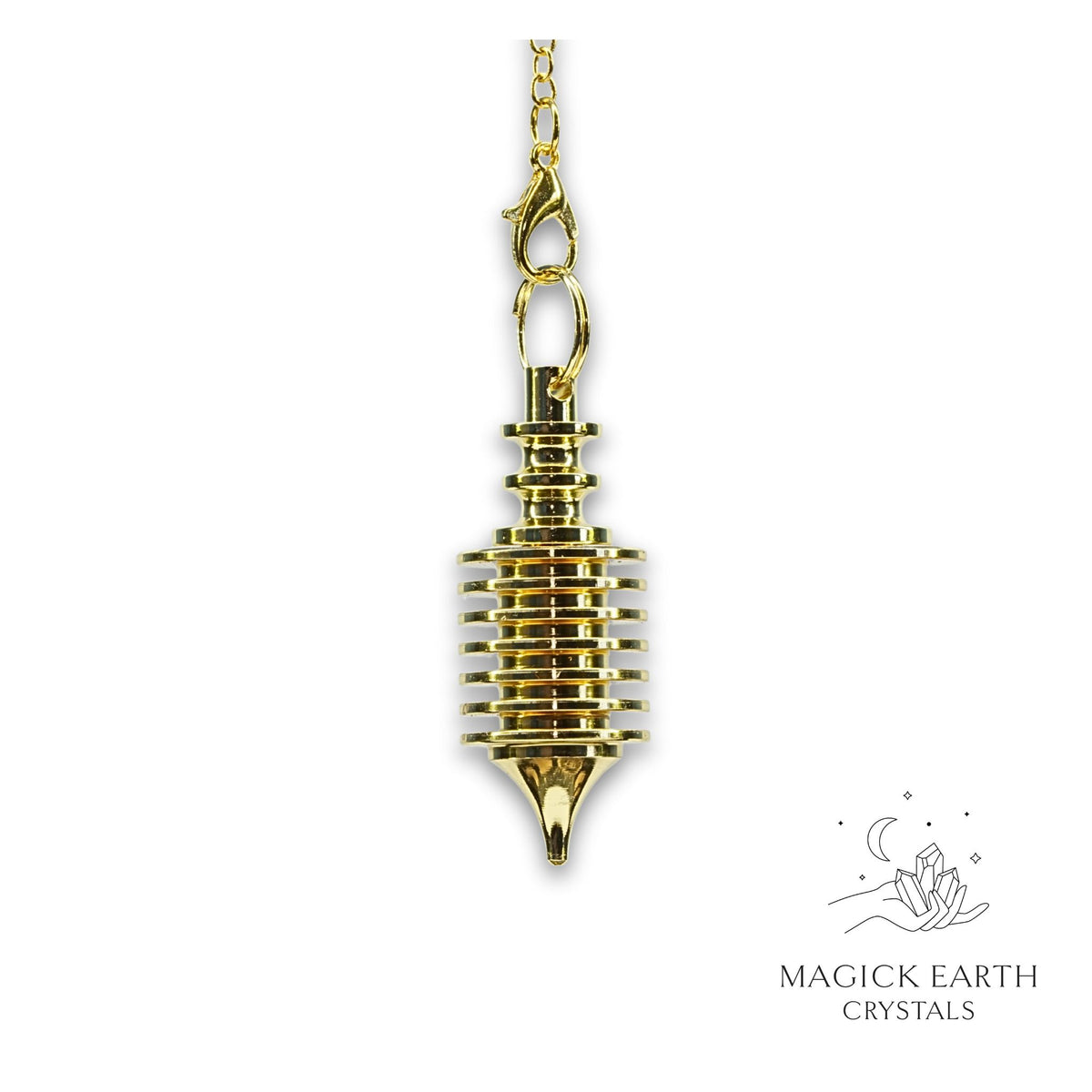 Brass multi disc cone pendulum gold finish view a