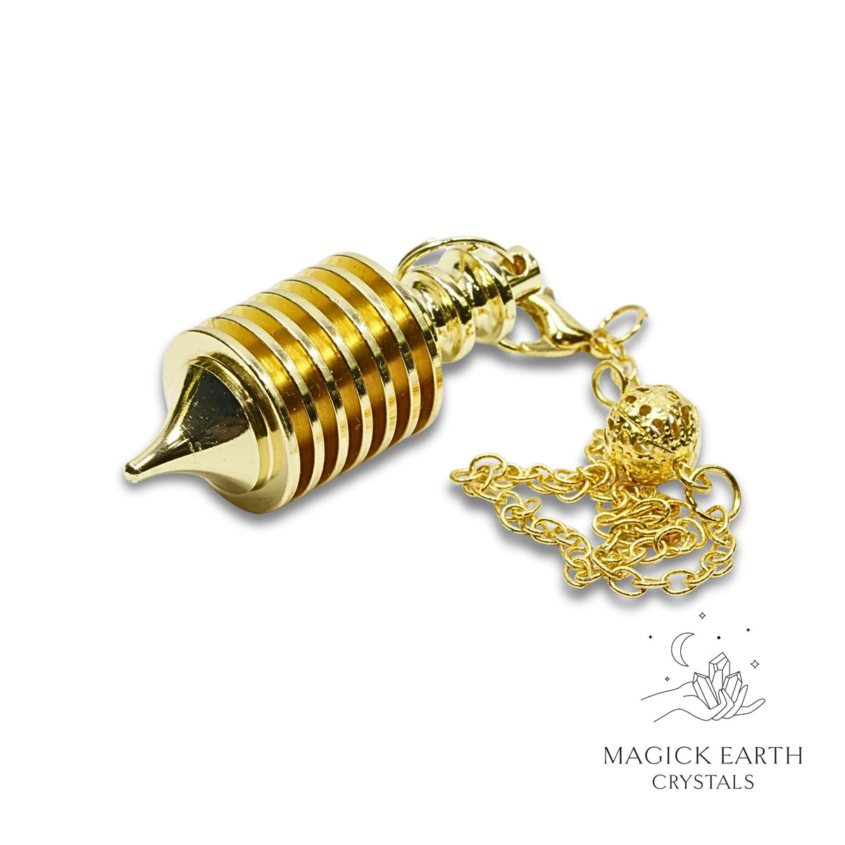 Brass multi disc cone pendulum gold finish view b