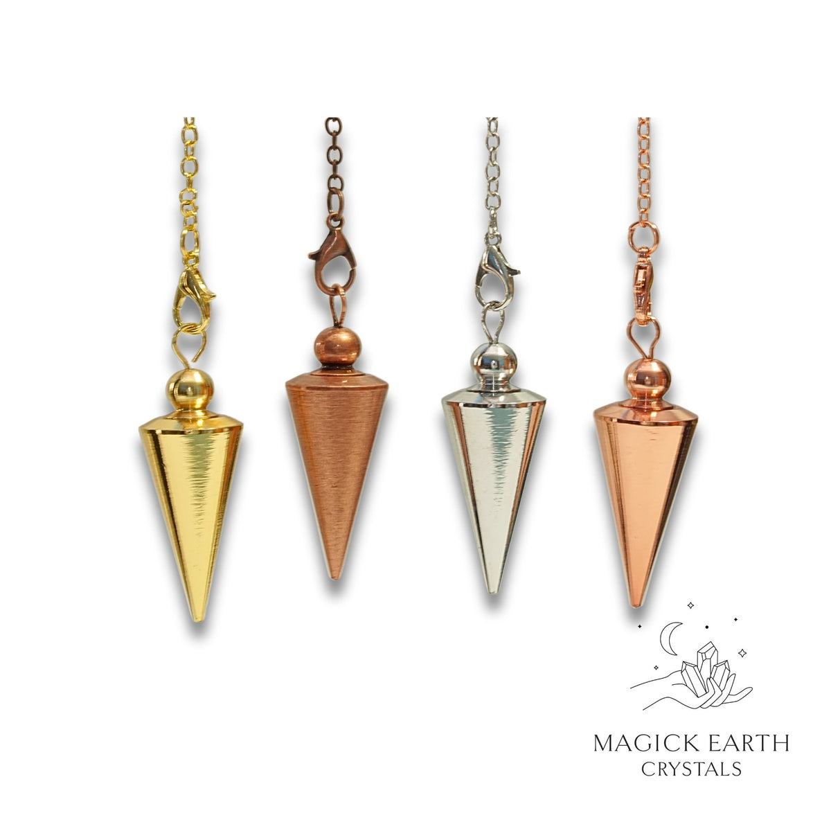Brass Smooth Cone Pendulums with Gold, Platinum, Rose Gold or Copper Finish