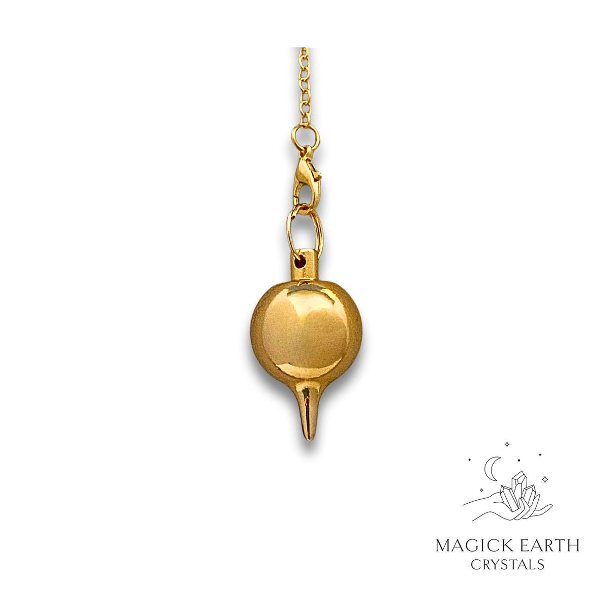 Brass Sphere Pendulum  With Gold Finish Hanging Vertical