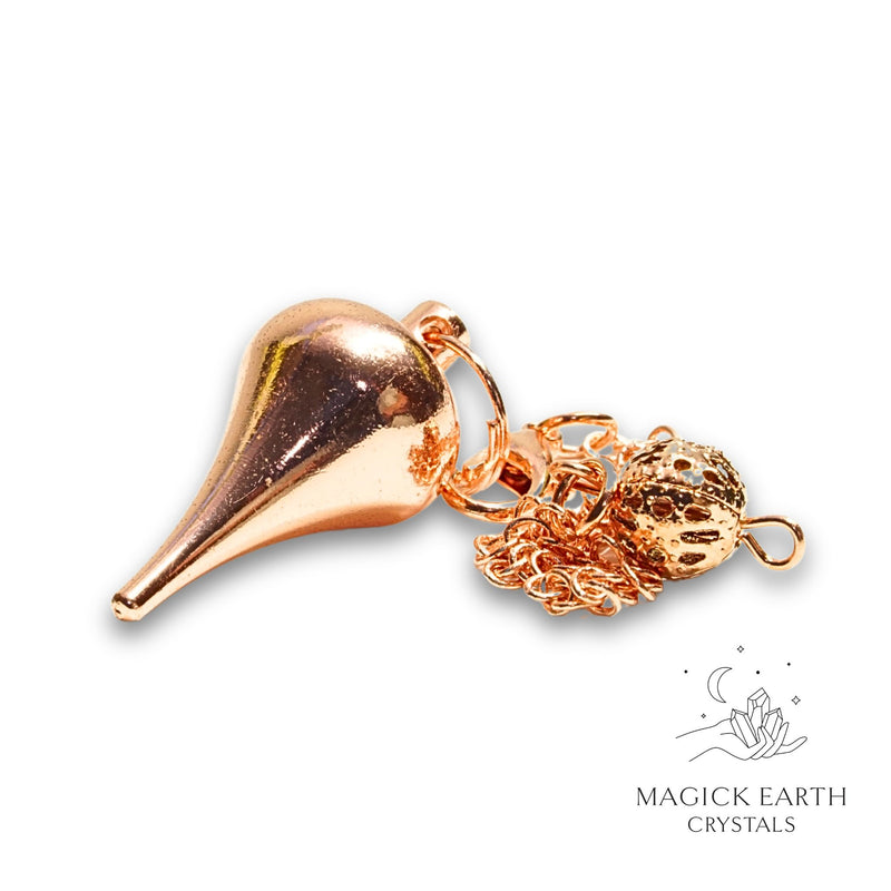 Brass Teardrop Pendulum With Rose Gold Finish