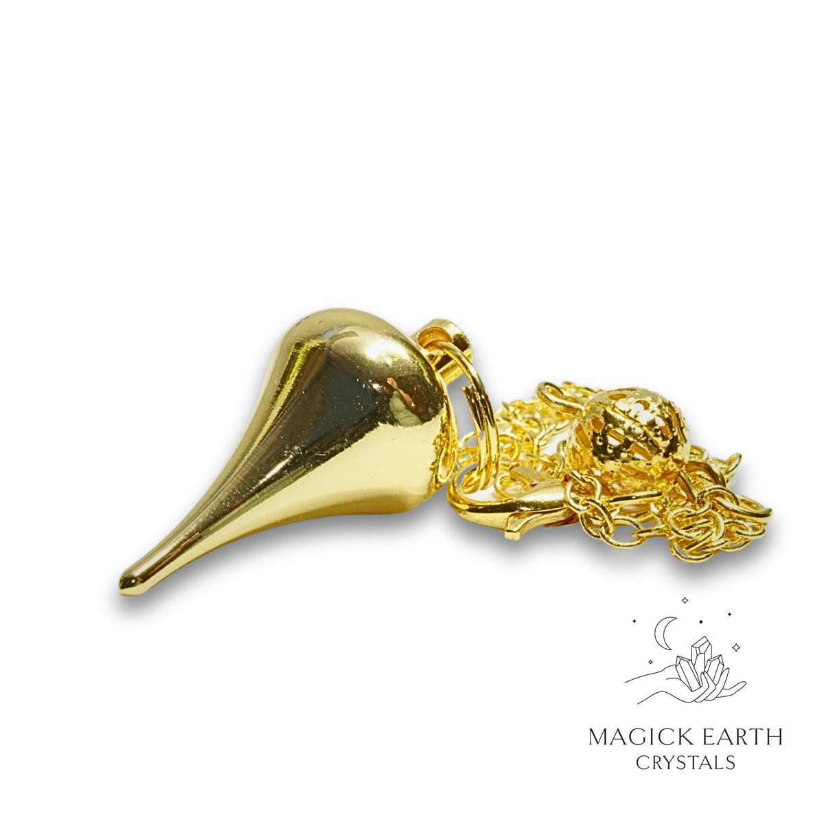 Brass Teardrop Pendulum With Gold Finish  Laying Flat