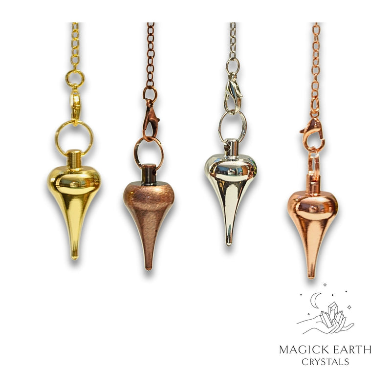 Brass Styled Teardrop Shaped Pendulums With Gold, Platinum, Rose Gold or Red Copper Finish