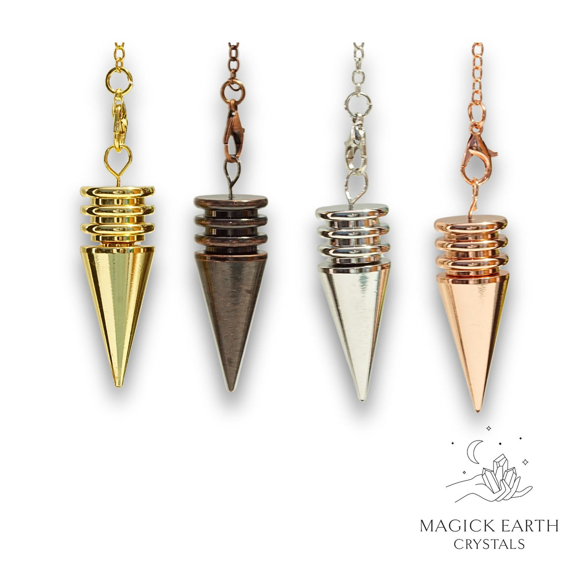 Brass Triple Disc  Pendulums in Gold, Platinum, Rose Gold or Copper Finish
