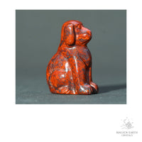 Natural Brecciated Jasper crystal dog figurine 40mm view a