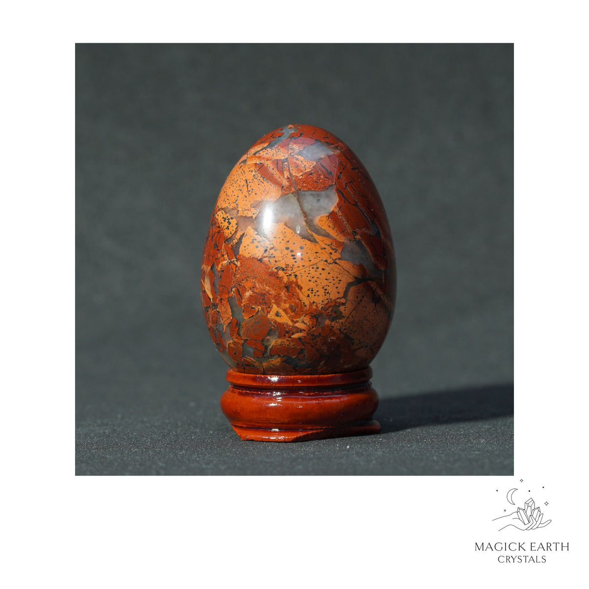 Natural Brecciated Jasper Crystal Egg View A